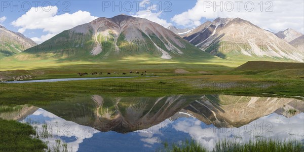 Mountains reflected in the water