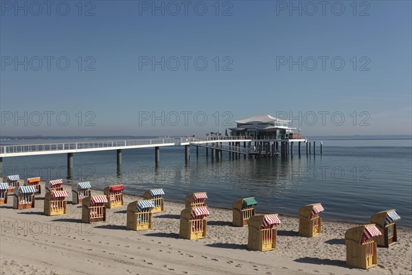 Beach chairs at the beach of Niendorf