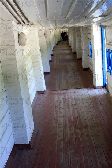 Covered wooden gallery