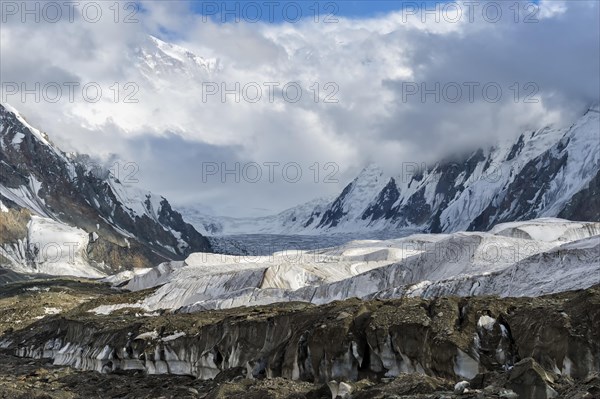 Engilchek Glacier and Khan Tengri Mountain