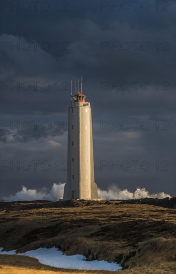 Malariff Lighthouse with surf on the Atlantic coast