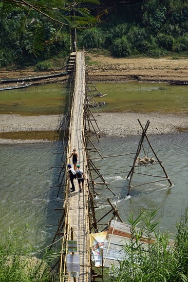 Temporary bridge over the Nam Khan