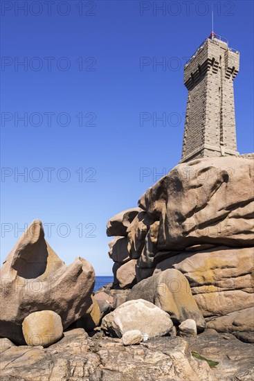 The lighthouse Pors Kamor at the Cote de granit rose