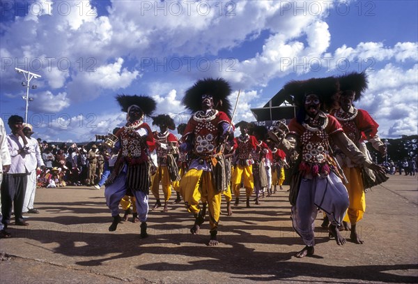 Tribal dance Dussera Dusera procession during Navarathri festival at Mysore