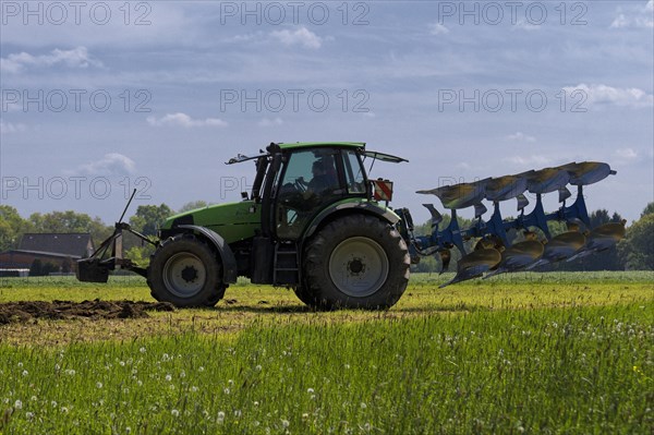 Tractor at pasting