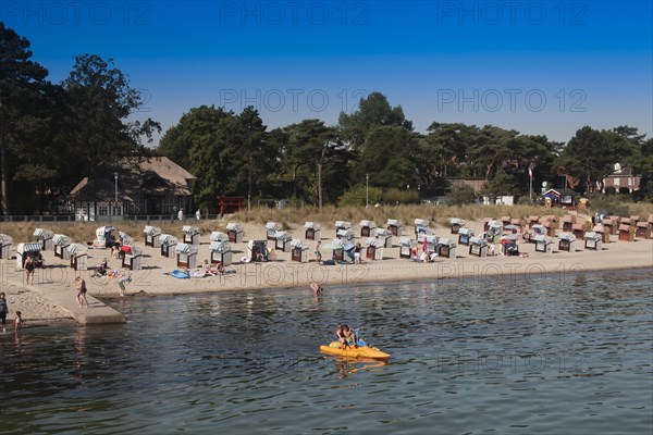 Beach chairs on the beach of Niendorf