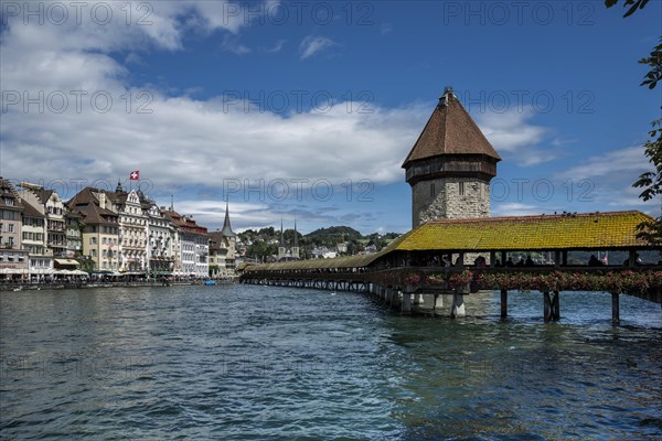 Kapellbruecke bridge over the Reuss and water tower