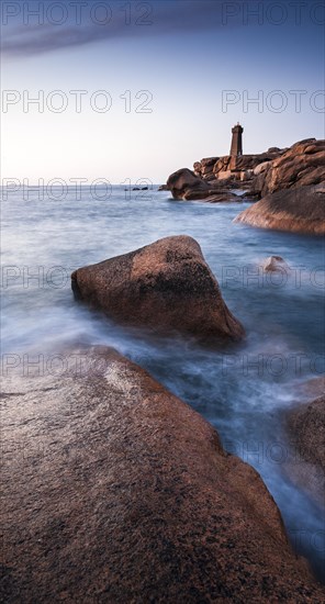 Bay with house and lighthouse