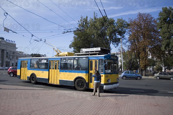 Bus in front of Odessa main station