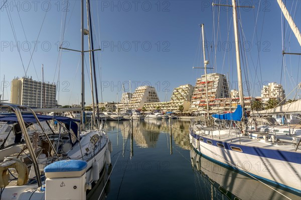 The marina of the seaside resort of La Grande Motte
