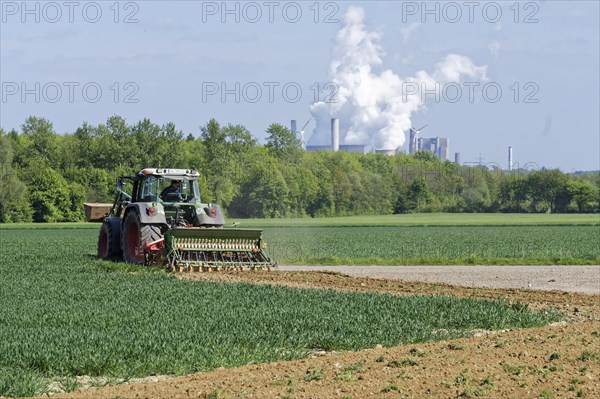 Tractor with seeder