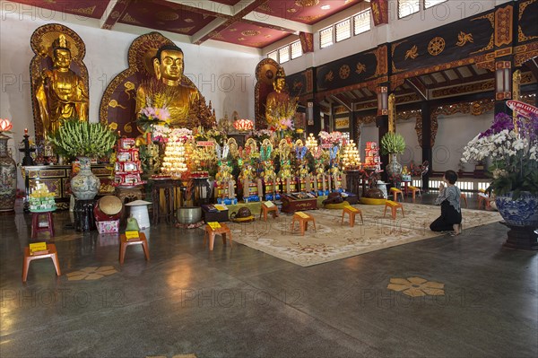 Buddha statue with altar