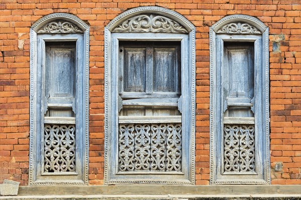 Colourful wooden windows