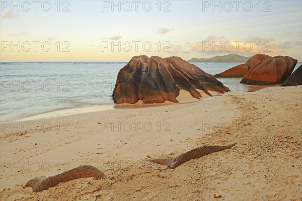 Beach and granite rocks at the dream beach Source d'Argent