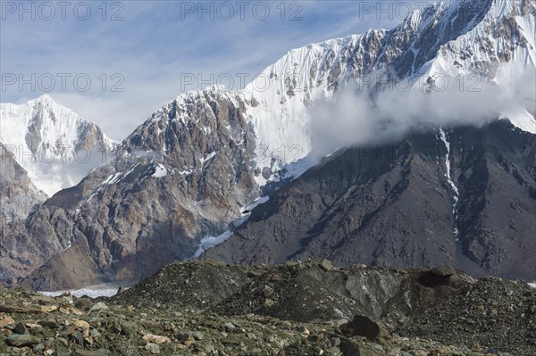 Engilchek Glacier and Khan Tengri Mountain