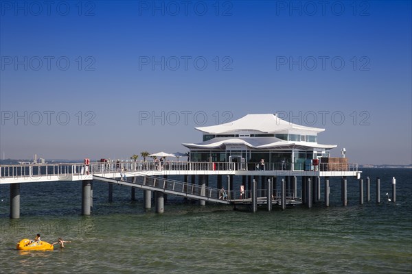 Seeschloesschenbruecke with Japanese Tea House at Timmendorfer Strand