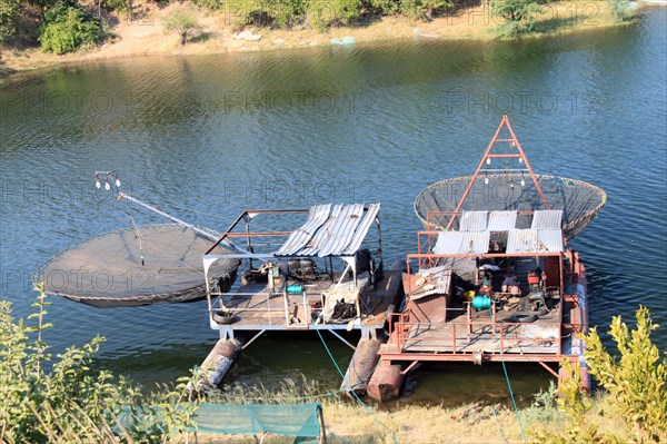 Fishing boats with nets to catch kapenta