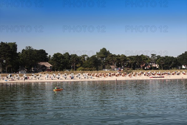 Beach chairs on the beach of Niendorf