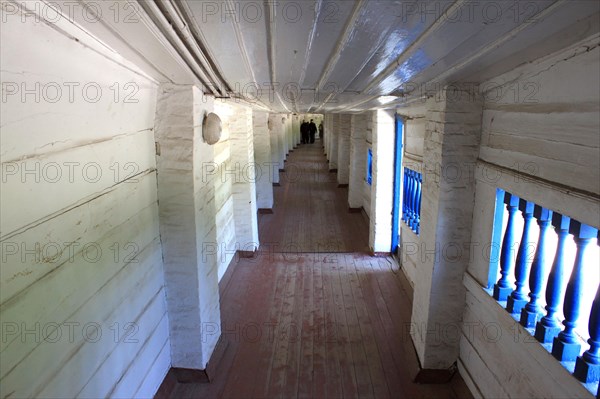 Covered wooden gallery