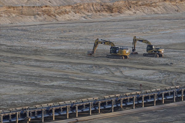 Small diggers in the opencast mining Hambach