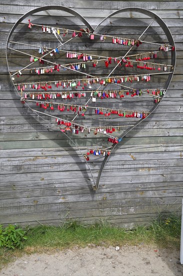 Heart with love locks in List harbour