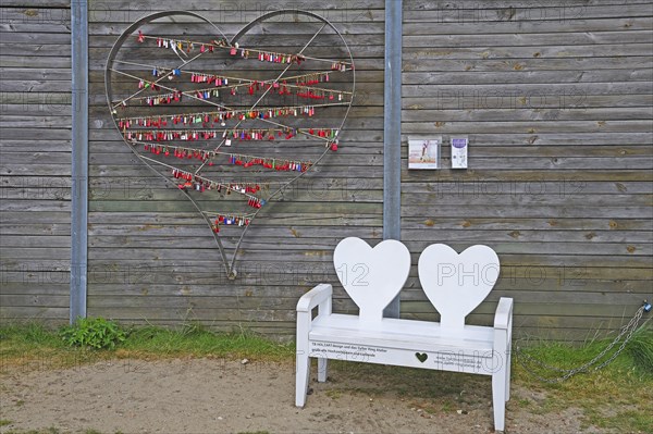 Heart with love locks in List harbour