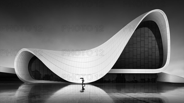 Reflection of the modern forms and organic architecture of the Heydar Aliyev Centre