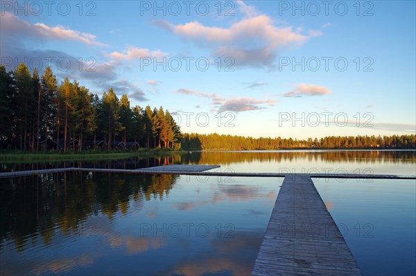 Long wooden footbridge