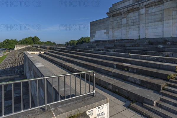 Main grandstand of the Zeppelin Field from 1940 on the former Nazi Party Rally Grounds