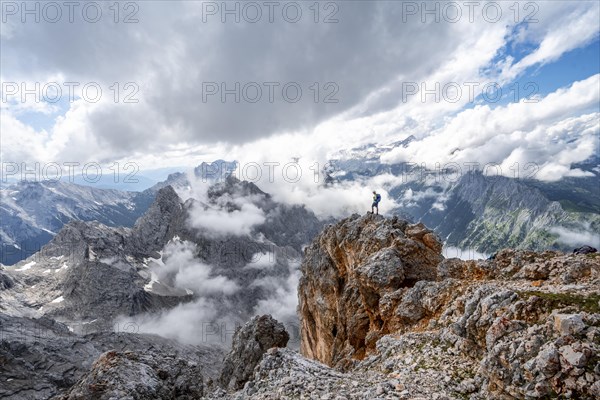 Hiker standing on a rock