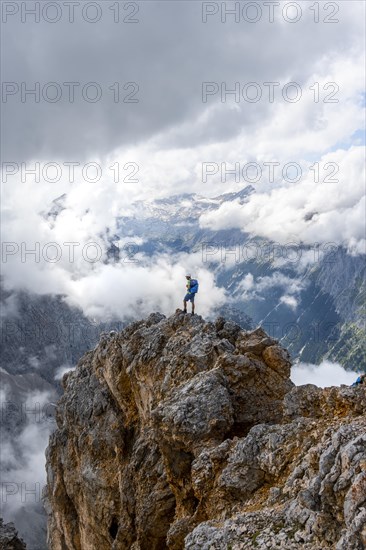 Hiker standing on a rock