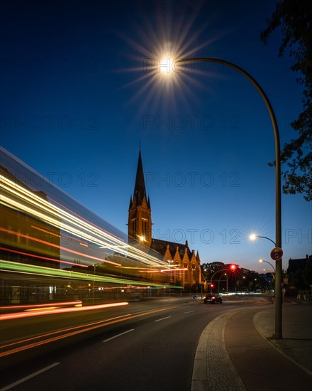 Blue hour at the Church of the Good Shepherd near Bundesplatz