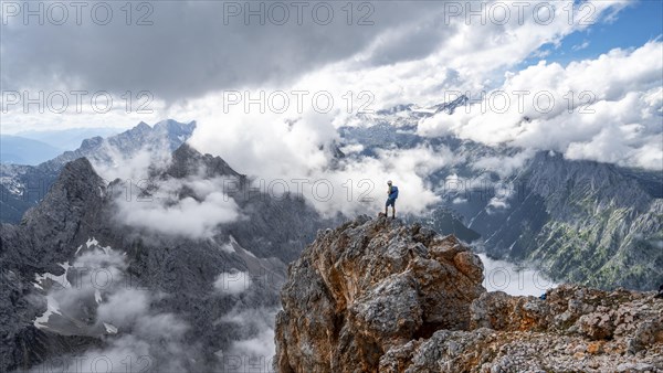 Hiker standing on a rock