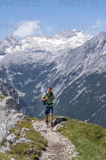 Hiker on hiking trail to Meilerhuette