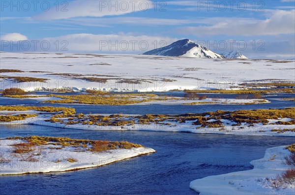 Winding natural river