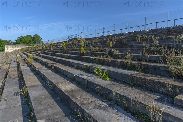 Partial view of the main grandstand of the Zeppelin Field from 1940 on the former Nazi Party Rally Grounds