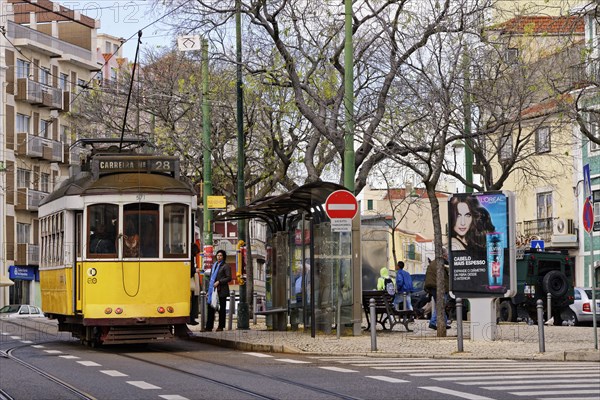 Line 28 tram in the Graca district