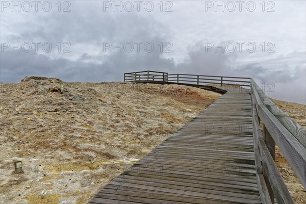 Viewing platform at geothermal area Gunnuhver