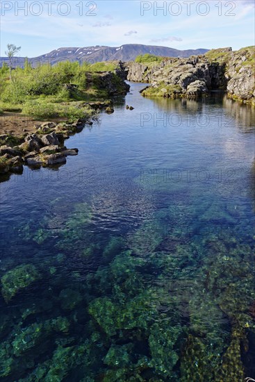 Water rift between Eurasian and American continental plates