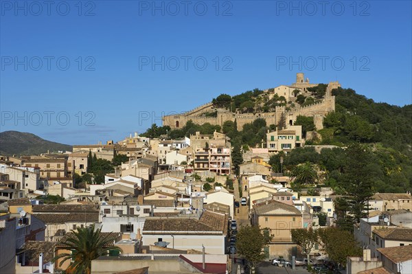 View over the old town to the castle of Capdepera