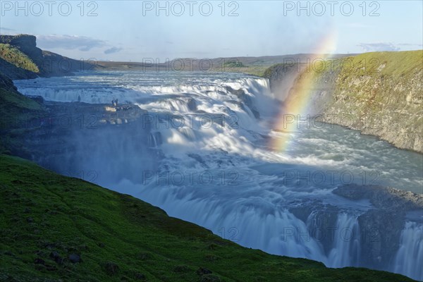 Rainbow over waterfall Gullfoss