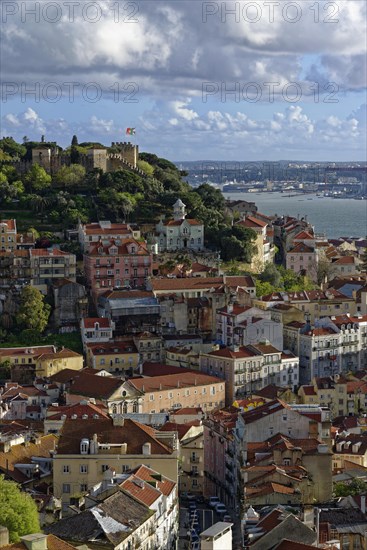 View of Castelo de Sao Jorge from Miradouro de Graca