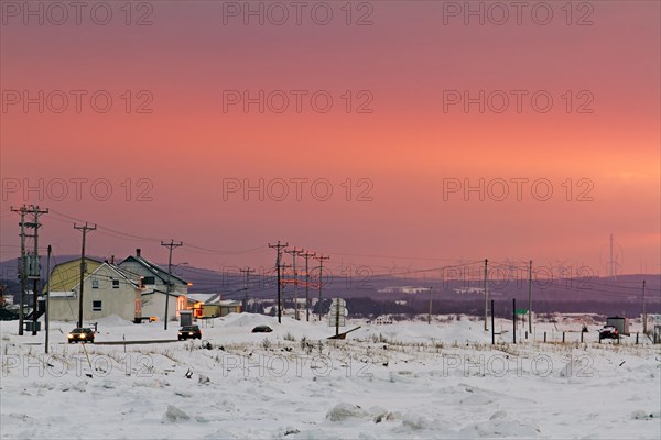 Town of Ste Anne des Monts at sunset