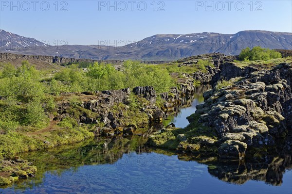 Water rift between Eurasian and American continental plates