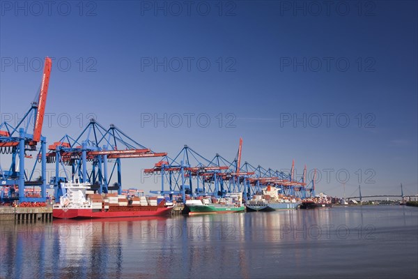 Container ships and feeders at HHLA Container Terminal Altenwerder