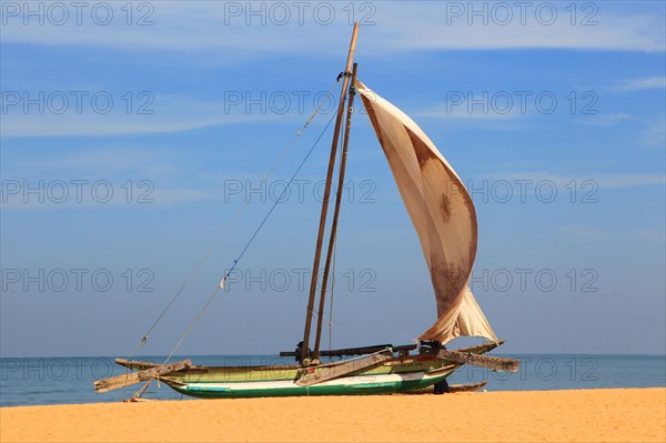 Outrigger boat on the beach
