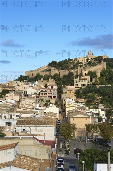 View over the old town to the castle of Capdepera