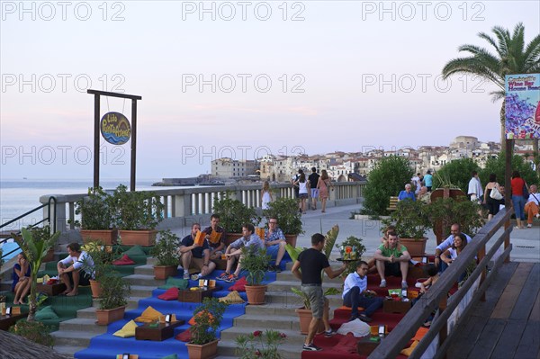 Evening atmosphere at the promenade of Cefalu