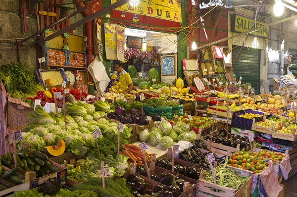 Market stalls in an alley in Palermo