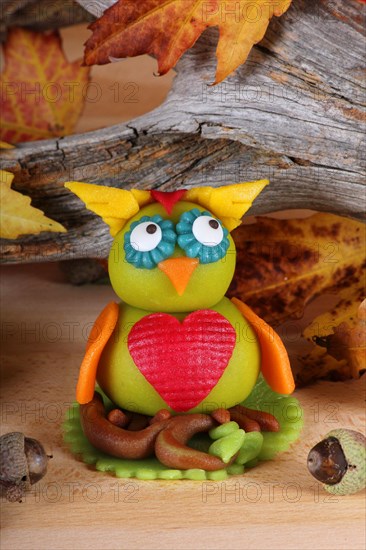 Owl from marzipan